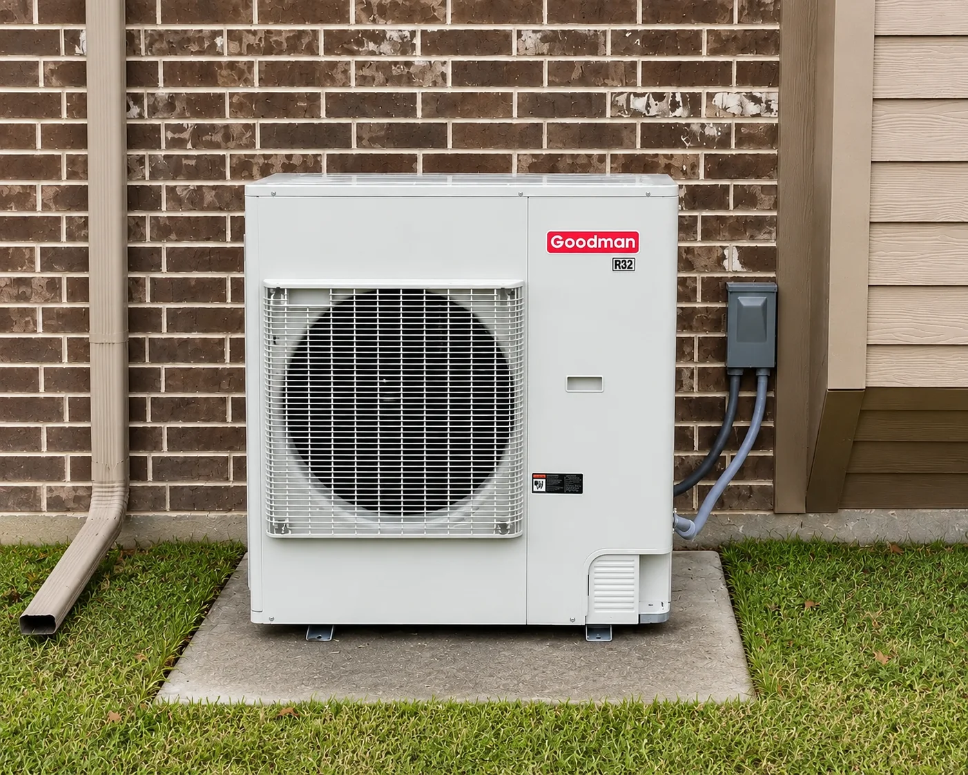 Goodman side-discharge air conditioner installation in Caddo Mills TX by Cool Rescue 1 Heating and Air