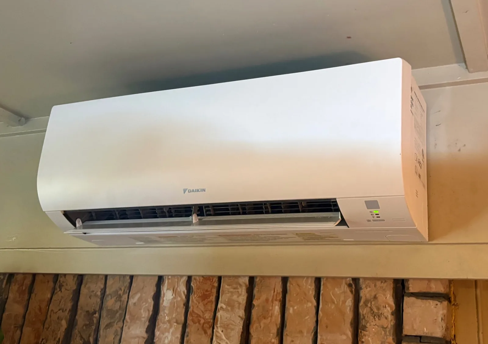 Daikin mini split indoor unit installed inside a residential home in Caddo Mills, TX